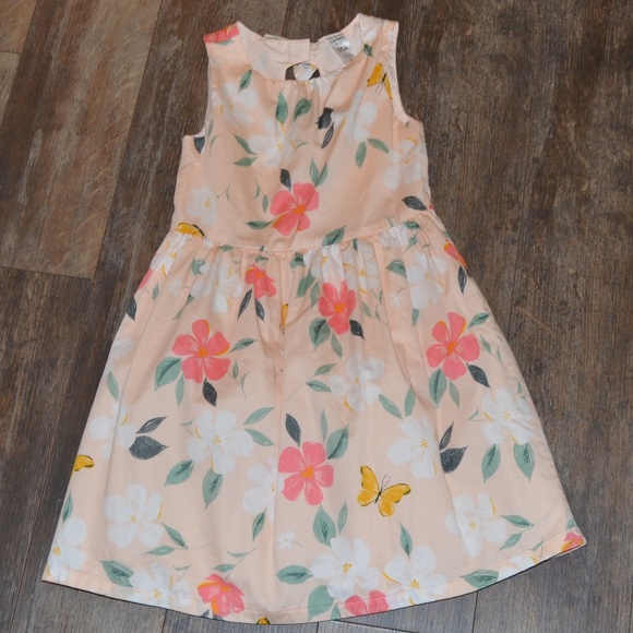 Carter's Peach Dress w/Buttflies - Picture 1 of 7